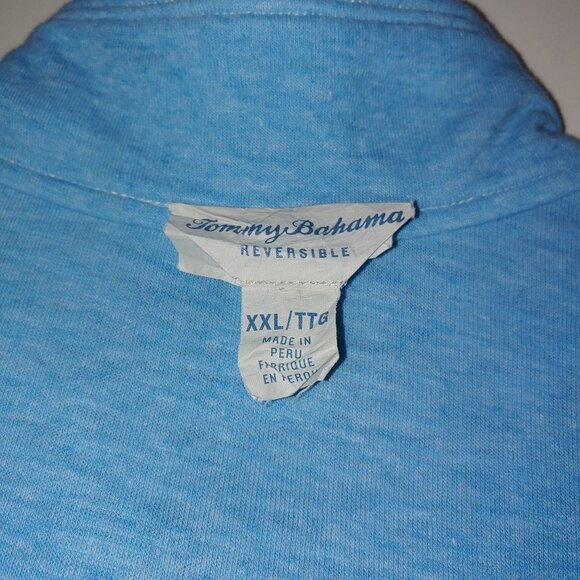 Tommy Bahama Reversible Flipsider 1/4 zip Pullover Size XXL Blue/Light Blue - Picture 4 of 7